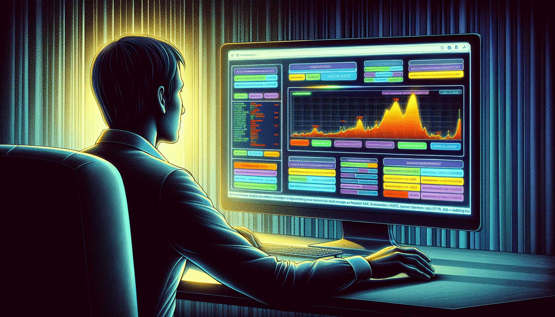 An illustration representing the process of finding expired domains with traffic.