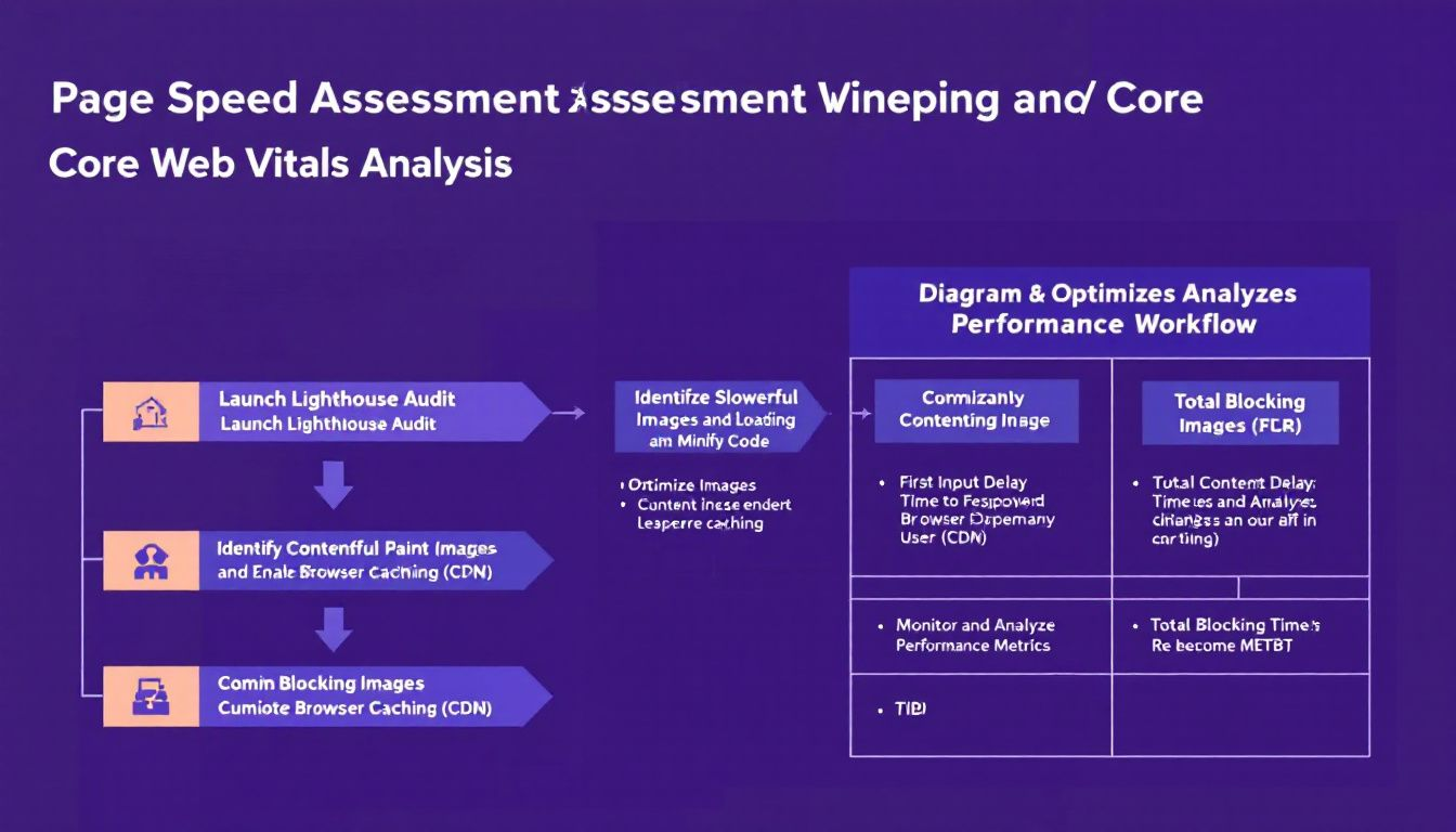 Assessing site speed and core web vitals during an SEO audit.