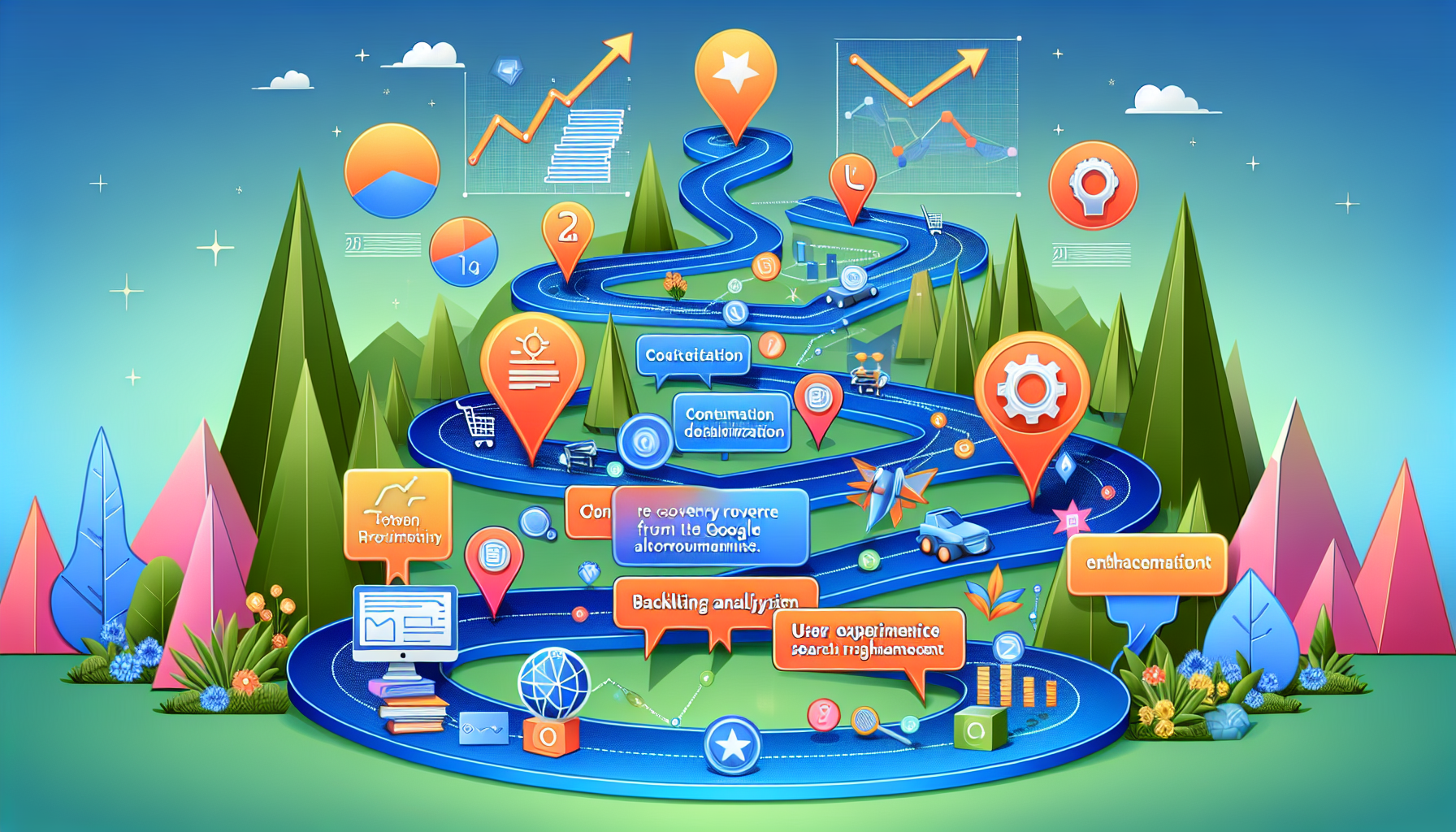 An illustration showing steps to recover from a Google algorithm update.