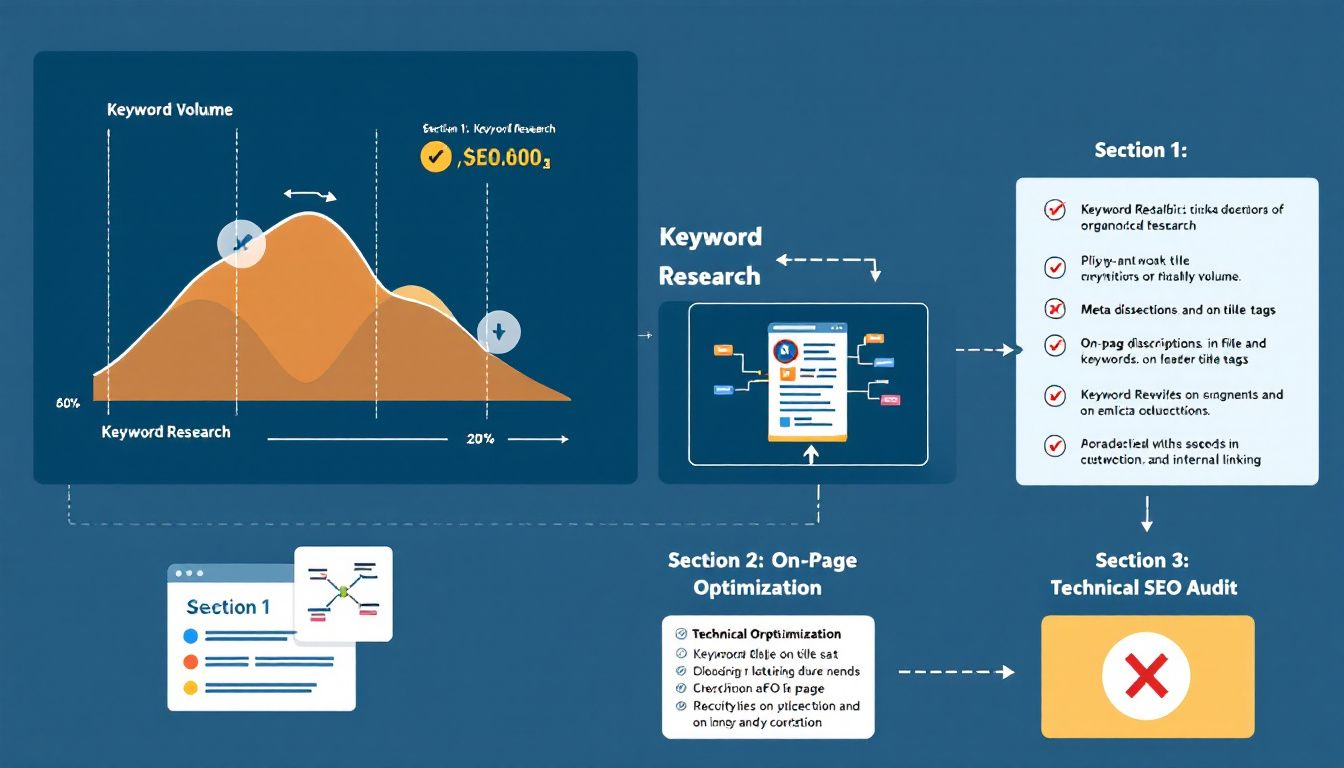 Trends in organic traffic during an SEO audit process.