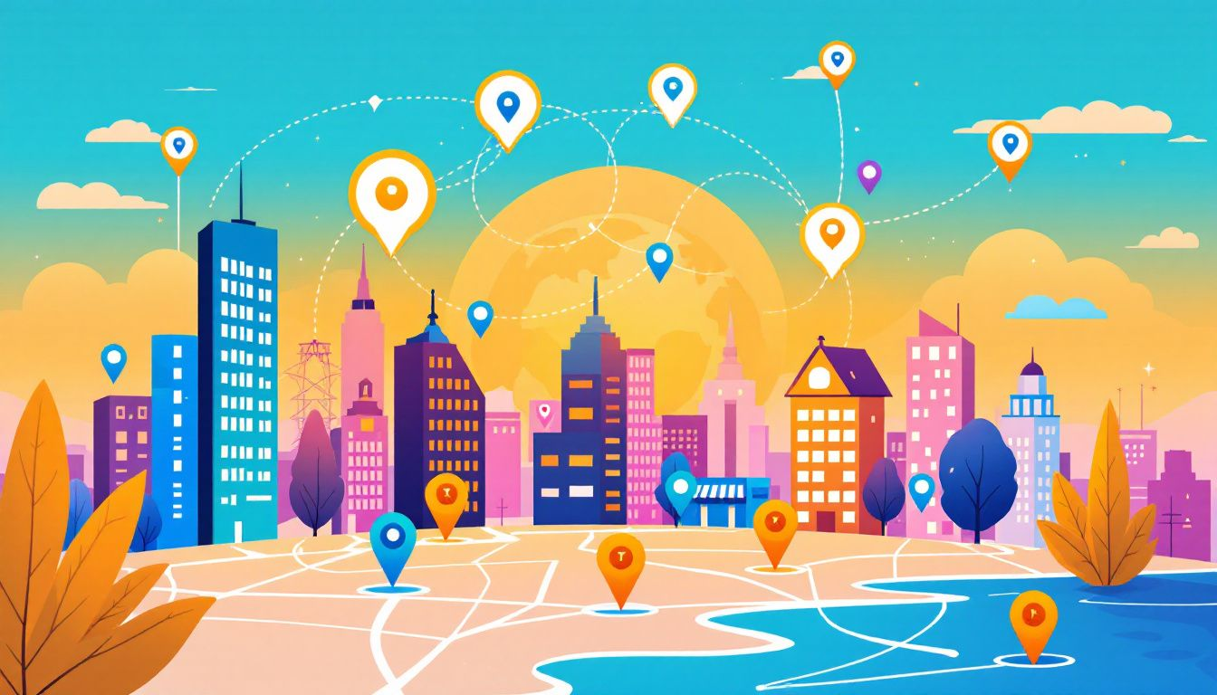 Illustration of location-specific pages for local SEO.